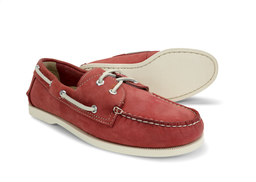 salmon red boat shoes outsole