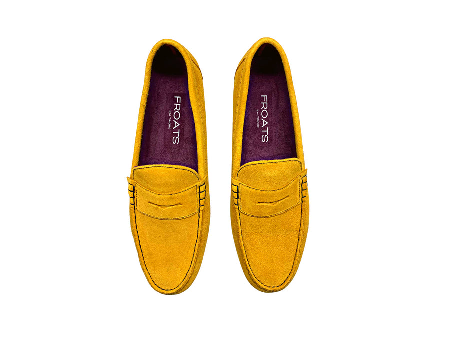 yellow penny loafers pair