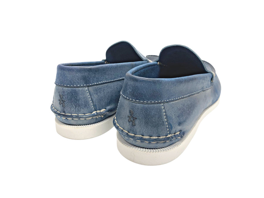 blue venetian loafers heel