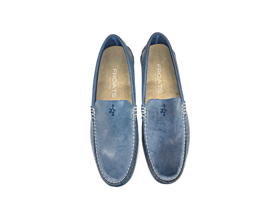 blue venetian loafers pair