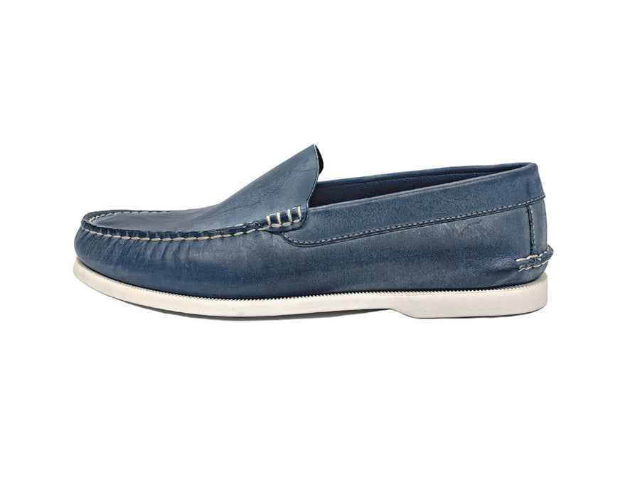blue venetian loafers side