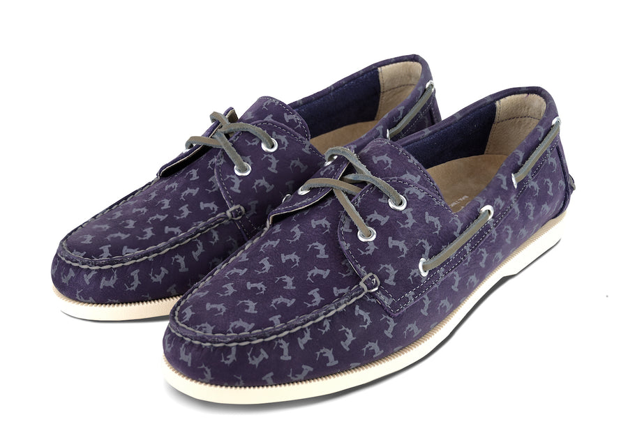 purple boat shoes pair
