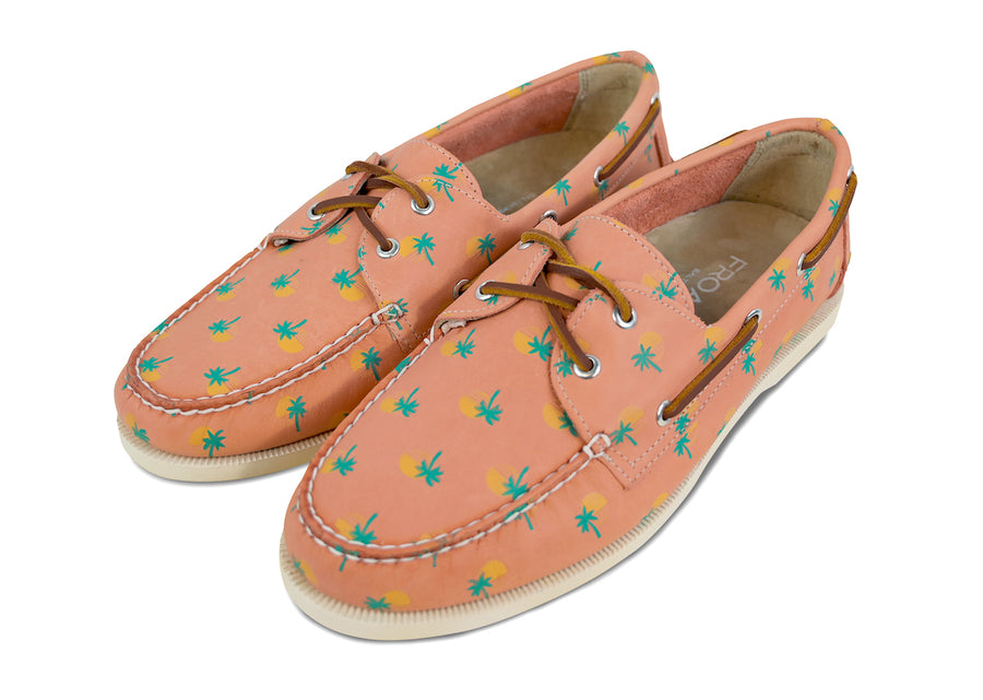 salmon boat shoes pair