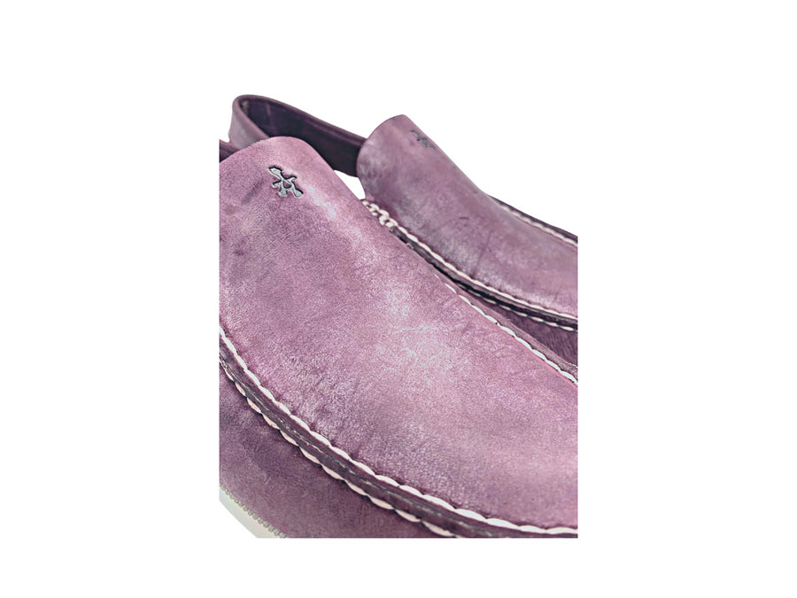purple venetian loafers detail