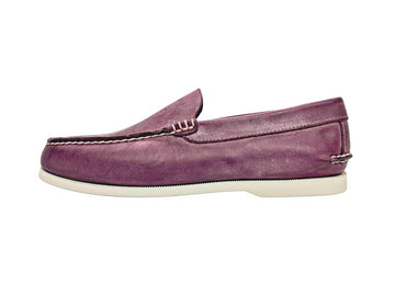 purple venetian loafers side