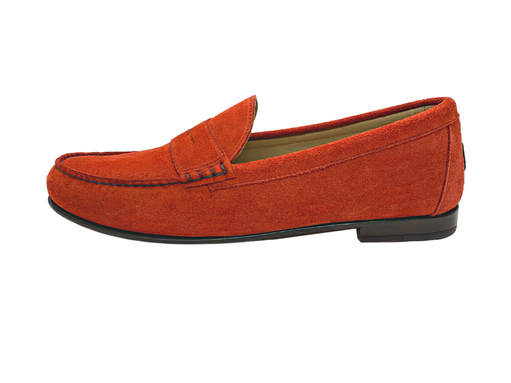 Red penny loafers hotsell