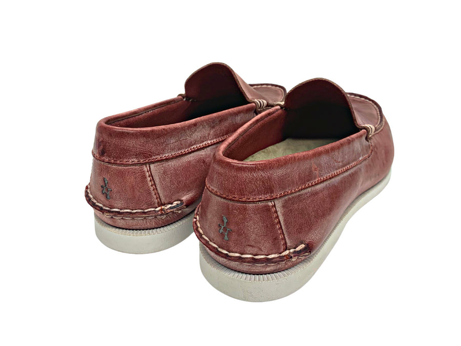 crimson red venetian loafers heel