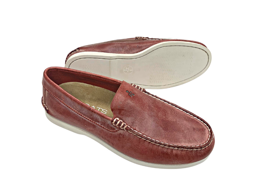 crimson red venetian loafers outsole