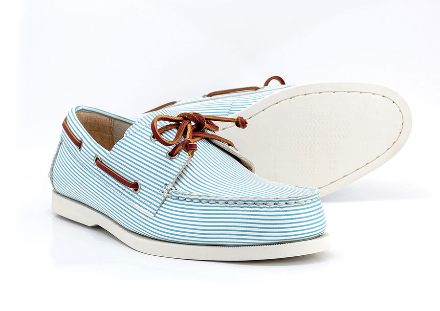 White Striped Blue And White Sperrys Brooks Brothers Sperry White