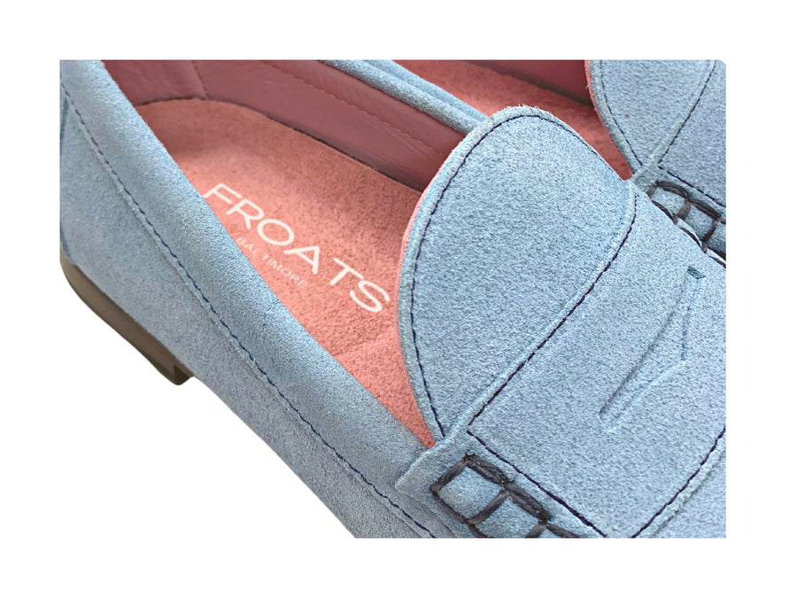 light blue penny loafers detail