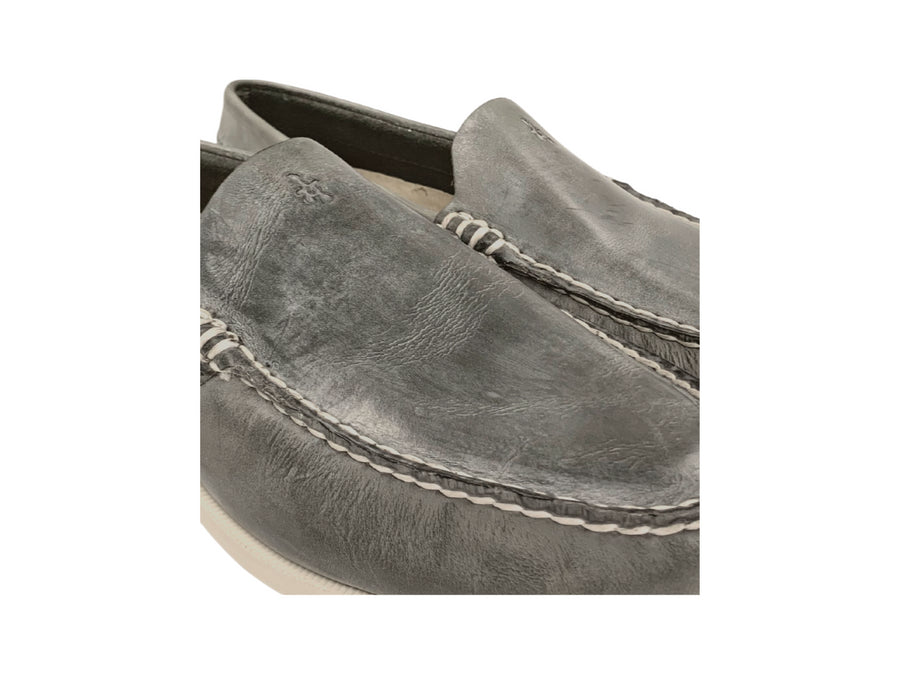 grey venetian loafers detail