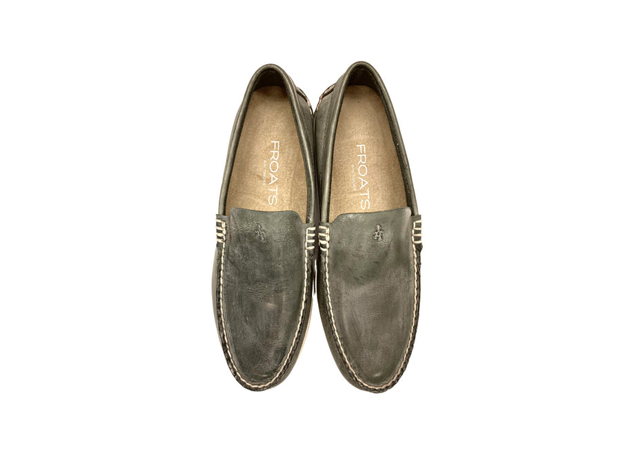 grey venetian loafers pair