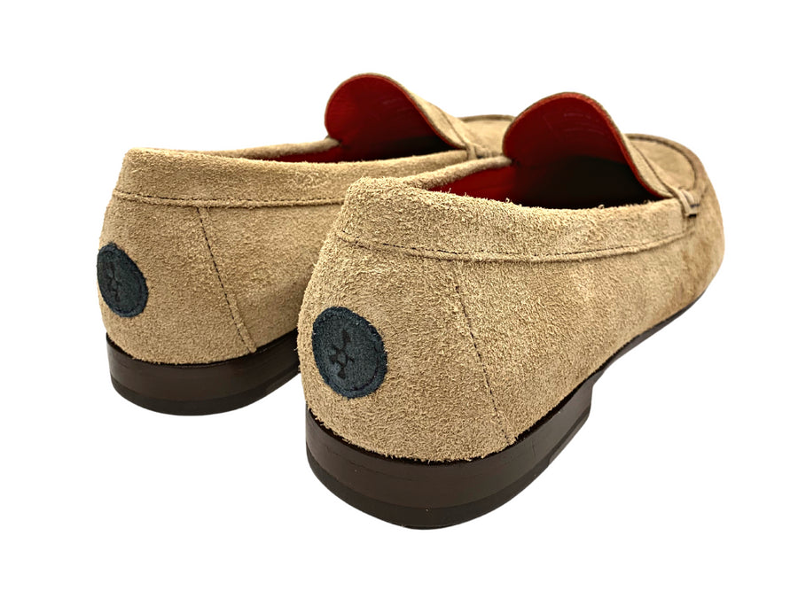tan penny loafers heel patch