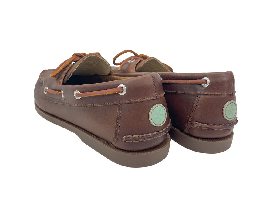 traditional brown boat shoes pair