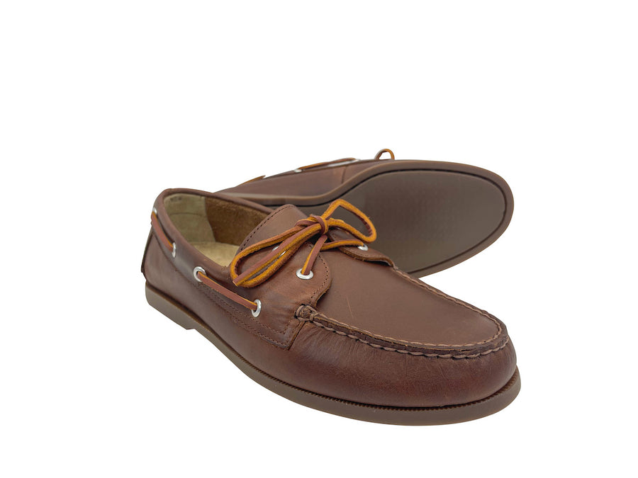 traditional brown boat shoes outsole