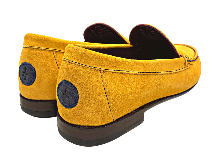 yellow penny loafers heel patch
